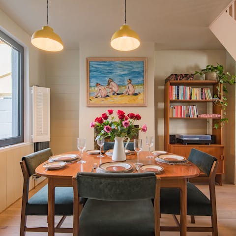 Lay the table for an atmospheric evening meal