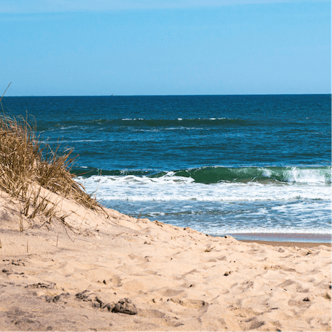 Relax on the soft sands of Egypt Beach, a ten-minute walk away