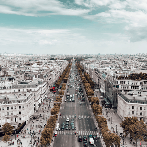 Stay on the iconic Champs-Elysées with its luxury boutiques