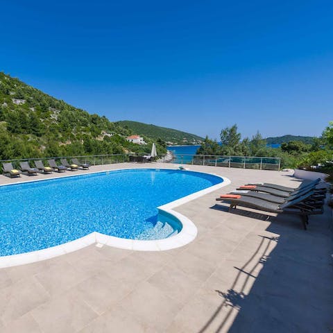 Cool off from the Croatian heat in the private pool with sea vistas