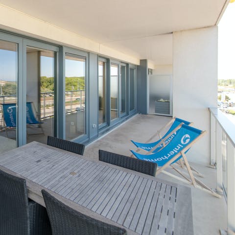 Catch some rays on the large balcony or enjoy an alfresco meal with your loved ones 