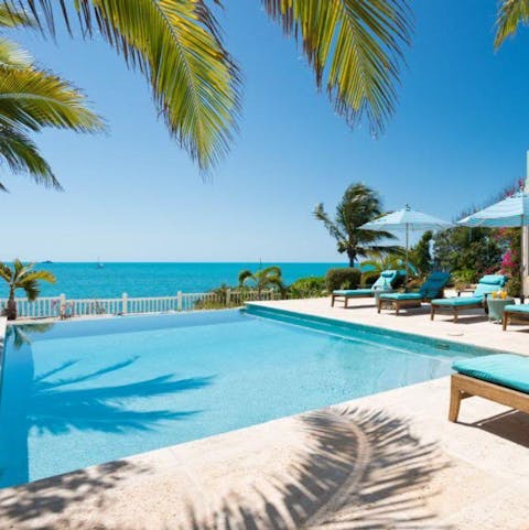 Take a refreshing dip in your private infinity pool overlooking Sapodilla Bay