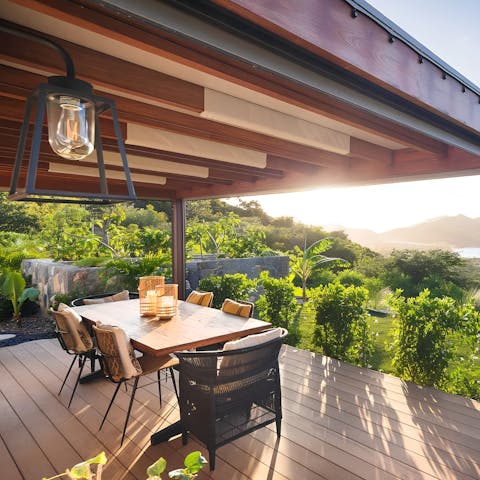 Enjoy unforgettable sunset views while relaxing on the terrace 