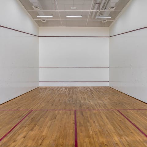 Hit the squash courts of a morning session