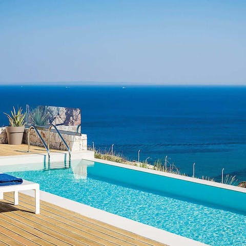 Spend hours gazing out to sea from the pool and terrace
