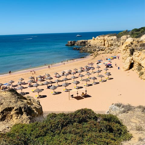 Head down to the Algarve coastline in ten minutes' drive