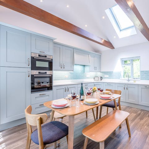Prepare and enjoy a homecooked meal in this gorgeously sociable kitchen