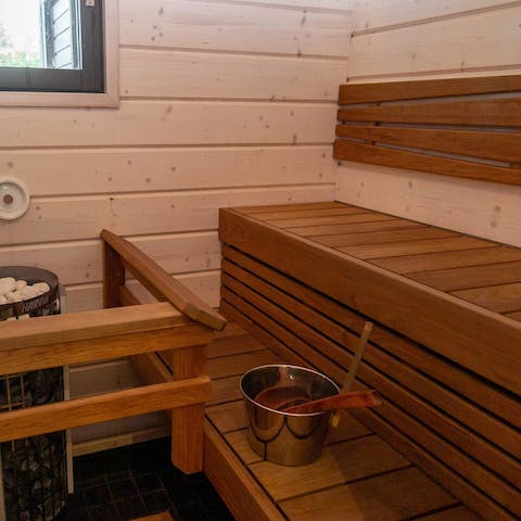 Relax and unwind in your very own private sauna