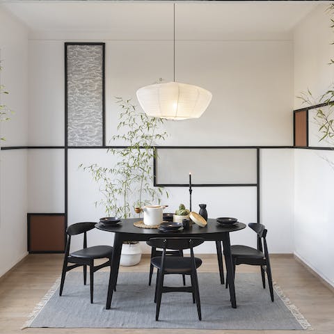 Serve up a delicious dinner in the Japanese-inspired dining room
