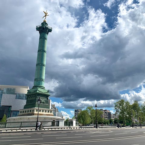 Soak up the history of Place de la Bastille – it's a short walk away