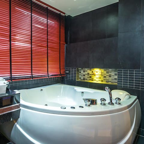 Unwind in the jacuzzi bath tub after an adventurous day exploring Phuket
