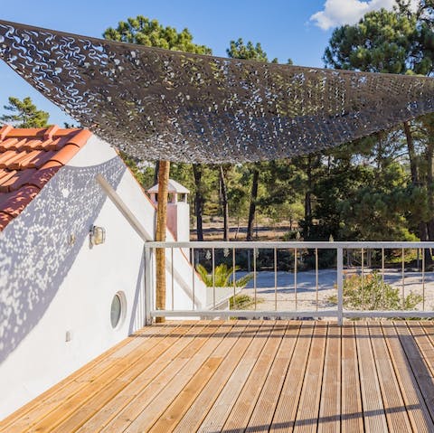 Start the day with sun salutations on the rooftop terrace