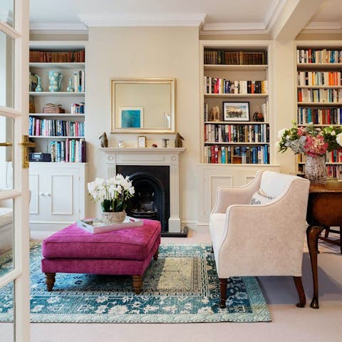 Sit back and relax with a book in the elegant living room