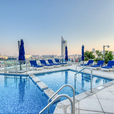 Cool off in the Dubai heat with a swim in the communal pool