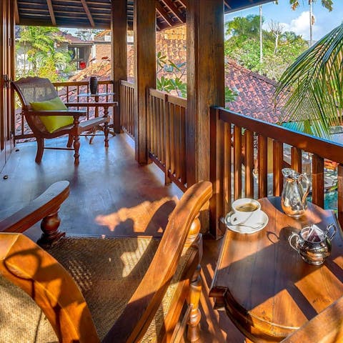 Sip your morning coffee and enjoy the scenery from the balcony 