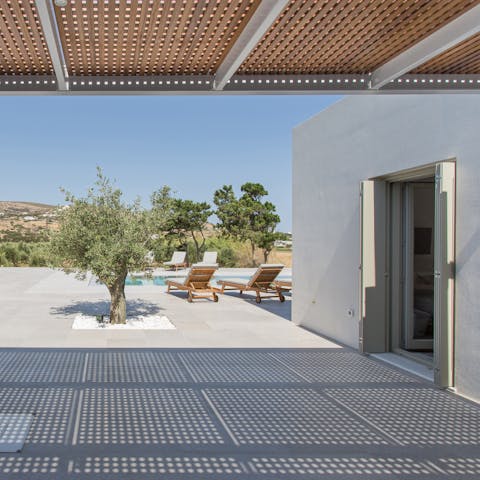 Retreat into the privacy of the bedrooms, all located around a central courtyard