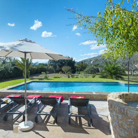 Bask in the sunshine while taking in stunning mountain views
