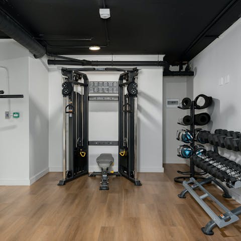 Maintain your weekly fitness plan in the on-site gym