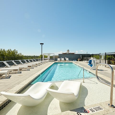 Soak up the sun on the building's rooftop terrace