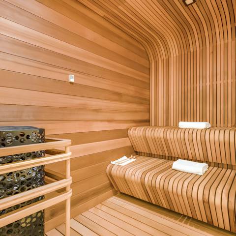 Rejuvenate yourself in the private sauna