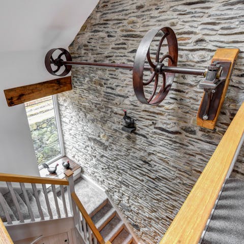 Marvel at the authentic features of this beautifully restored barn on a working farm