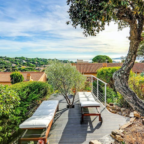 Relax on the deck with your morning coffee and enjoy views over Sainte-Maxime