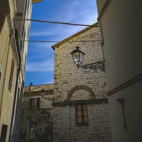 Explore the cobbled streets of Sirolo, enjoying its traditional charm, you're less than a thirty second walk from the centre