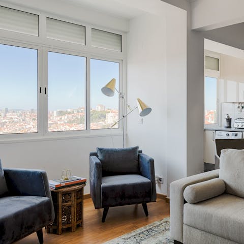 Look out to spectacular views over Lisbon from the comfort of your own home