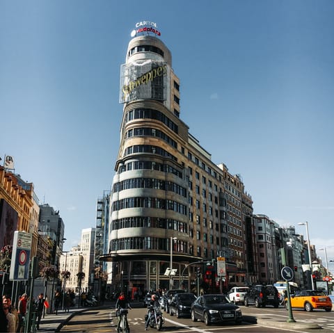 Head into Madrid and shop along the famous Gran Vía 