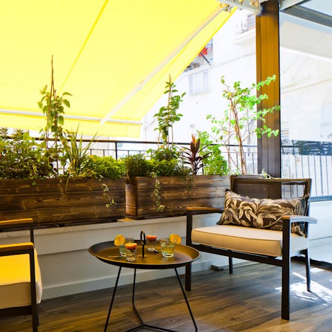 Come home and savour a refreshing glass of limonana on the terrace