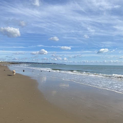 Take a stroll along the beautiful Hythe Beach, just a short drive from your doorstep