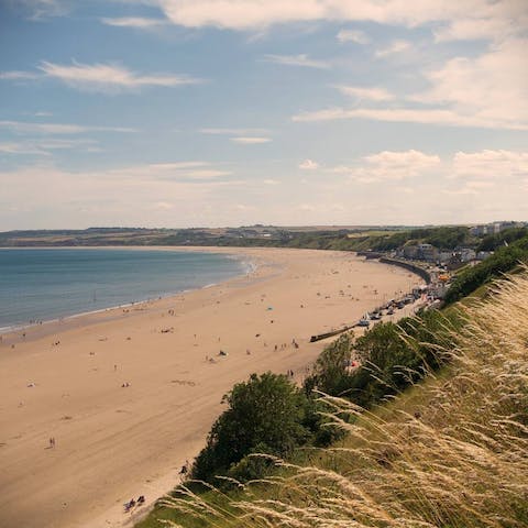 Spend the day sprawled out on Filey Beach, a five-minute walk away