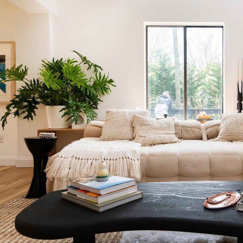 Relax amidst the soothing interiors of the living room after a day of exploring the Hamptons