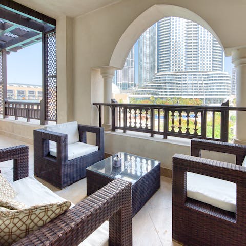 Make the most of your outside space with coffee on the covered terrace