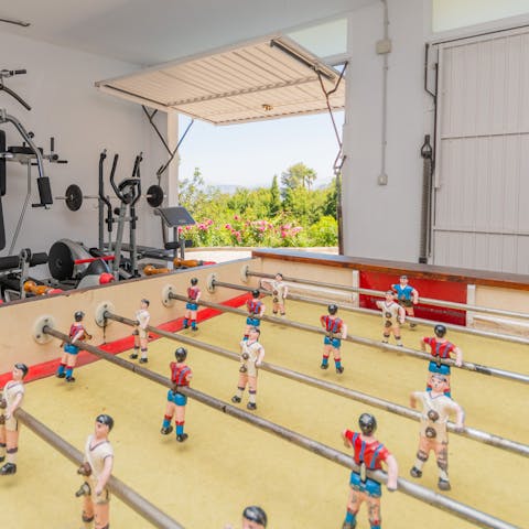 Keep the kids entertained with a few games of table football