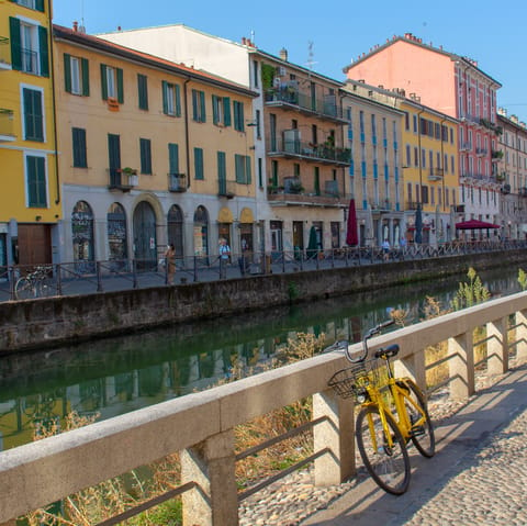 Walk out of the apartment and onto the colourful streets of Navigli