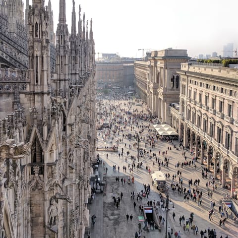 Visit the bustling Piazza Del Duomo, just a thirty-one minute walk away