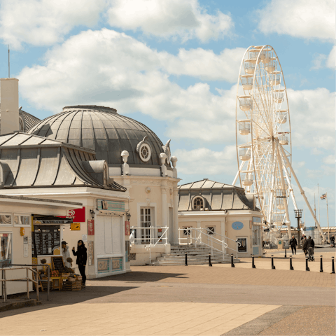 Take a walk down Worthington's Victorian pier with an ice cream in hand