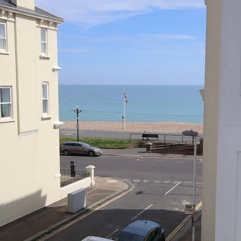 Enjoy a glass of Sussex ale as you overlook the English channel from the balcony