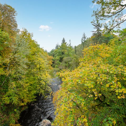 Enjoy a ramble along Betws-y-Coed's River Conwy, a few minutes from your home