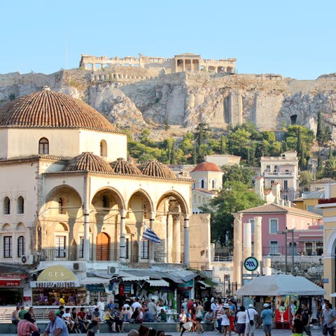 Spend the day in Monastiraki, a ten-minute bus ride from home