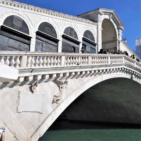 Start your Venice sightseeing at the Rialto Bridge, within walking distance
