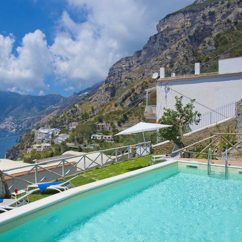 Swim with a view as you gaze out over the sea from within the cool waters of the private pool