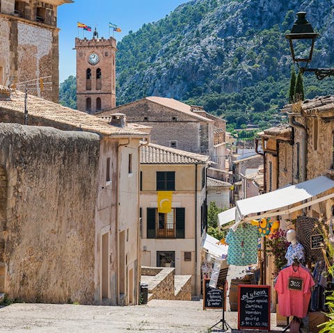 Take the short ten-minute drive to Pollença and stroll the picturesque streets