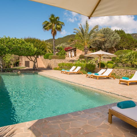 Cool off from the sun with a dip in the private pool