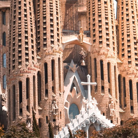 Gaze up in awe at the Sagrada Família, just 2 km from home