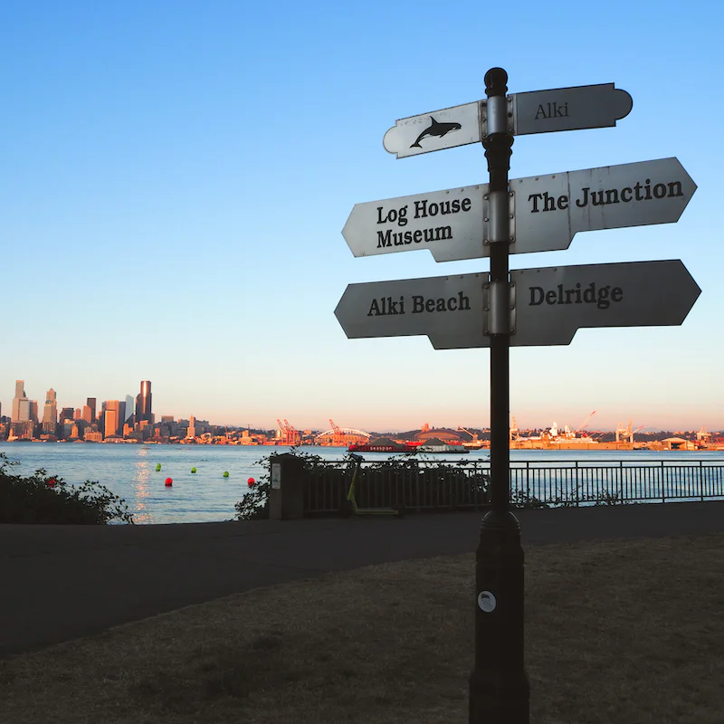 Stroll over to Alki Beach, around fifteen minutes away