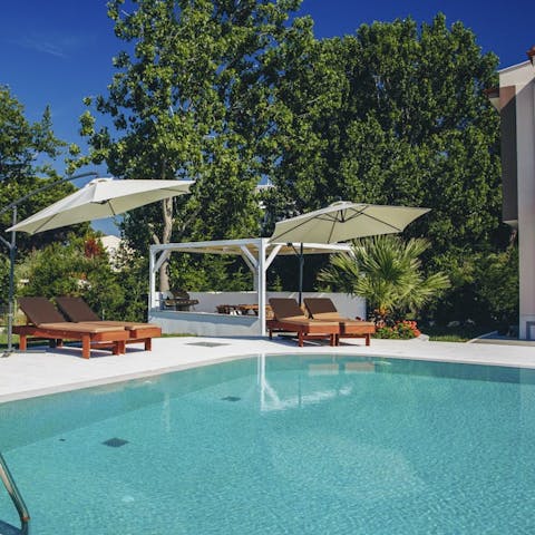 Laze around the pool all morning before heading out to discover Halkidiki's beaches