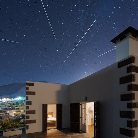 Catch a shooting star from the private terrace