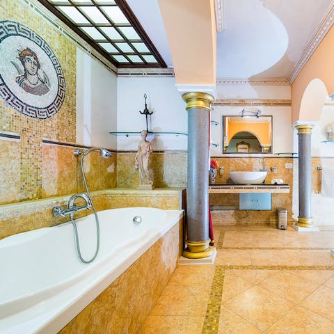 Treat yourself to a spa experience in the opulent bathrooms